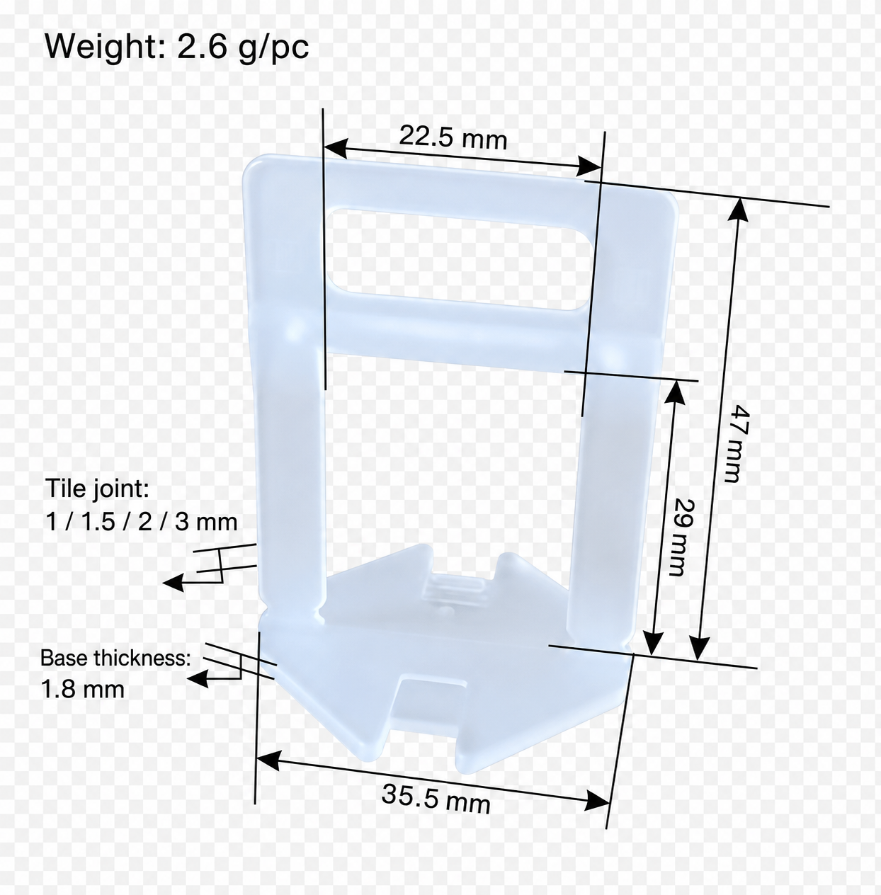 Tall Tile Clips